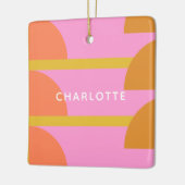 Cute Colorful Geometric Scandinavian Personalized Keramisch Ornament (Links)