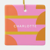 Cute Colorful Geometric Scandinavian Personalized Keramisch Ornament (Voorkant)