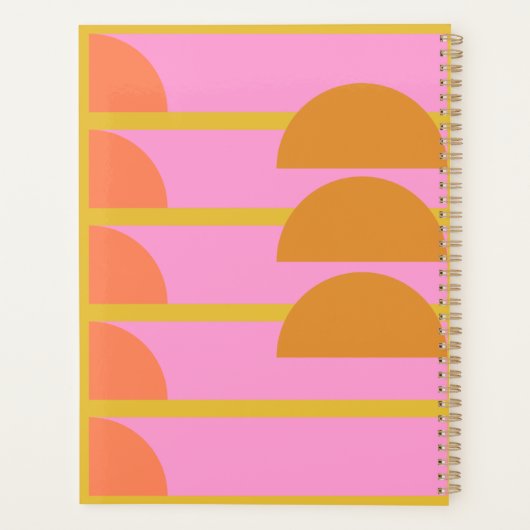 Cute Colorful Geometric Scandinavian Personalized Planner (Achterkant)
