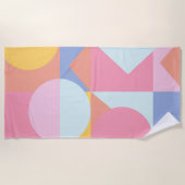 Cute Colorful Geometric Shapes Collage Artwork Strandlaken (Voorkant)