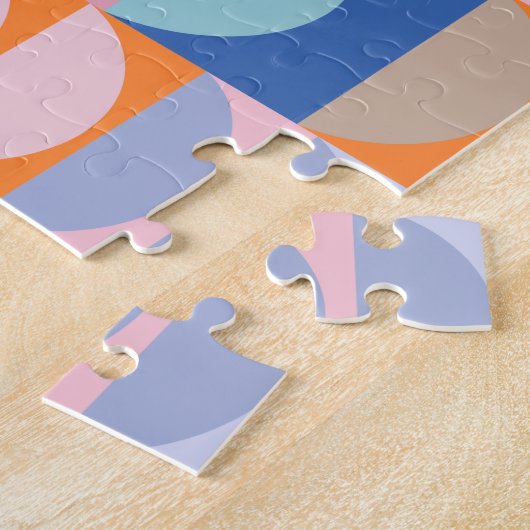 Cute Colorful Geometric Shaptern Blue Legpuzzel (Zijkant)