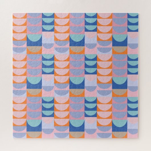 Cute Colorful Geometric Shaptern Blue Legpuzzel (Horizontaal)