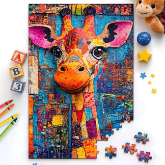 Cute Colorful Giraffe Legpuzzel