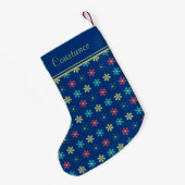 Cute Colorful Glitter Floral Pattern Kleine Kerstsok (Achterkant (Hangend))