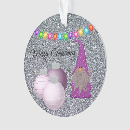 Cute, Colorful, Gnome, Vrolijk Kerstfeest Ornament (voorkant)