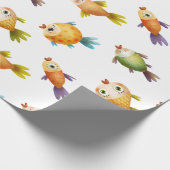 Cute Colorful Goldfish on White Cadeaupapier (Hoek)