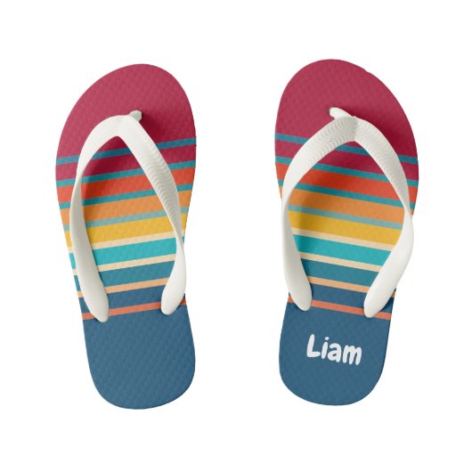 Cute Colorful Gradient Striped Patroon Kinder Teenslippers (Voetbed)