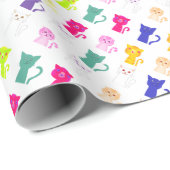 Cute colorful grappig kattenpatroon cadeaupapier (Rol Hoek)