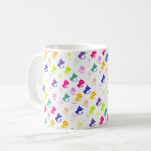 Cute colorful grappig kattenpatroon koffiemok (Voorkant links)