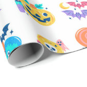 Cute Colorful Halloween Kinder Party Gift Cadeaupapier (Rol Hoek)