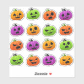 Cute colorful halloween pompoenen sticker (Vel)