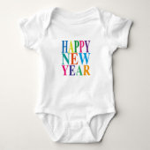 Cute Colorful Happy Nieuwjaar Romper (Voorkant)