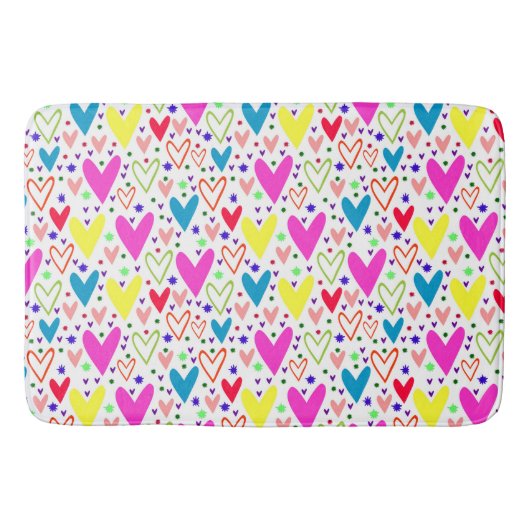 Cute colorful harten  Hoesje-Mate iPhone case Badmat (Voorkant)