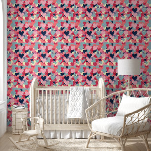 Cute Colorful Heart Pattern Behang