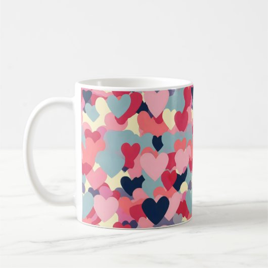 Cute Colorful Heart Pattern Koffiemok (Links)