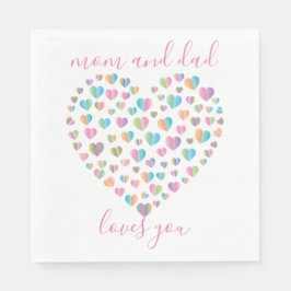 Cute Colorful Heart Pattern Servet