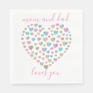 Cute Colorful Heart Pattern Servet