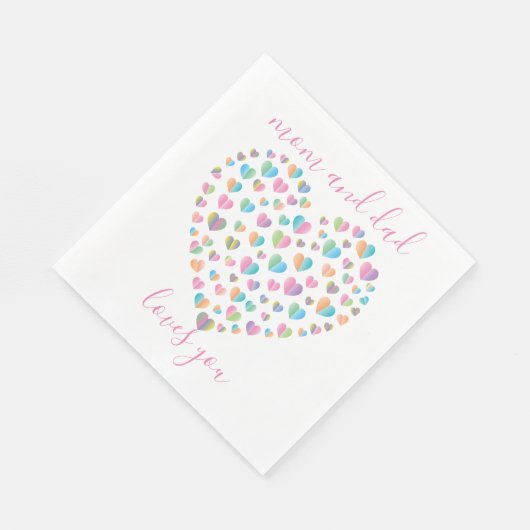 Cute Colorful Heart Pattern Servet (Hoek)