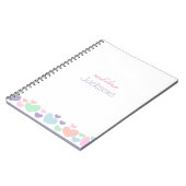 Cute Colorful Heart Purple Girly Script Notitieboek (Linkerzijde)