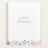 Cute Colorful Heart Purple Girly Script Planner (Voorkant)