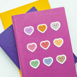 Cute Colorful Heart Stickers Set