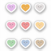 Cute Colorful Heart Stickers Set (Voorkant)