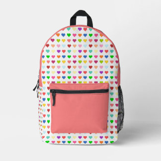 Cute Colorful Hearts Bedrukte Rugzak