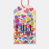 Cute Colorful Hearts Full of Love Vibrant Funny Cadeaulabel (Voorkant)