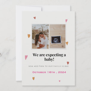 Cute colorful Hearts met aankondiging van zwangers