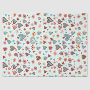 Cute Colorful Hearts Pattern Tissuepapier