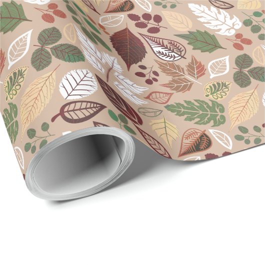Cute Colorful Herfst Leafs Pattern 2 Cadeaupapier (Rol Hoek)