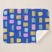 Cute Colorful Holiday Cadeaus Pattern Pink Blue Sherpa Deken (Voorkant (horizontaal))