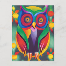 Cute Colorful Holographic Owl