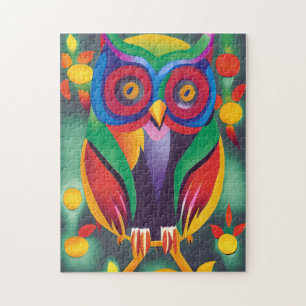 Cute Colorful Holographic Owl Legpuzzel