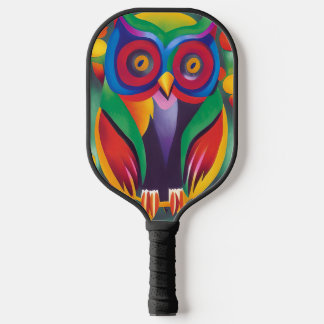 Cute Colorful Holographic Owl Pickleball Paddle