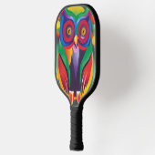 Cute Colorful Holographic Owl Pickleball Paddle (Links)