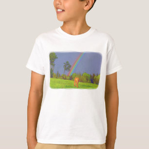 Cute Colorful Horse and Rainbow Design T-shirt