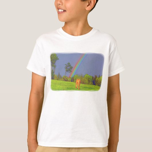 Cute Colorful Horse and Rainbow Design T-shirt (Voorkant)