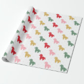 Cute Colorful Horses Dots Pattern 2026 Cadeaupapier (Uitgerold)