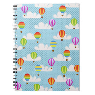 Cute Colorful Hot Air-luchtballonnen Patroon Notitieboek