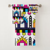 Cute Colorful Houses Bad Handdoek (Insitu)