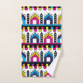 Cute Colorful Houses Bad Handdoek (Handdoek)