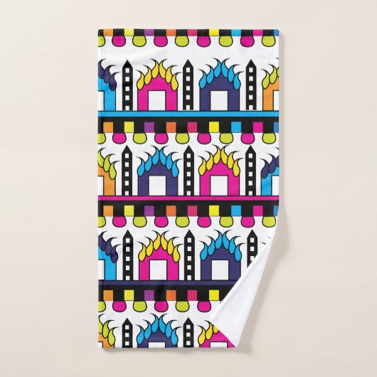 Cute Colorful Houses Bad Handdoek (Handdoek)