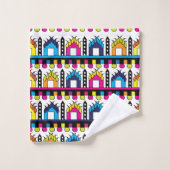 Cute Colorful Houses Bad Handdoek (Wasdoekje)