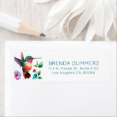 Cute Colorful Hummingbird Illustration Etiket (Insitu)