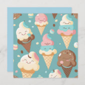 Cute colorful ice crème bedankkaart (Voorkant / Achterkant)