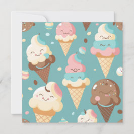 Cute colorful ice crème bedankkaart