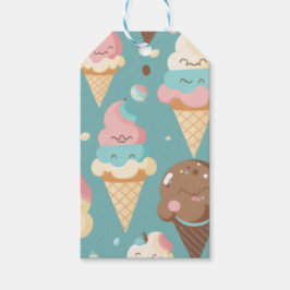 Cute colorful ice crème cadeaulabel