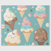 Cute colorful ice crème cadeaupapier (Vlak)