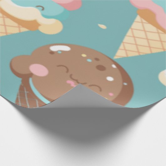 Cute colorful ice crème cadeaupapier (Hoek)